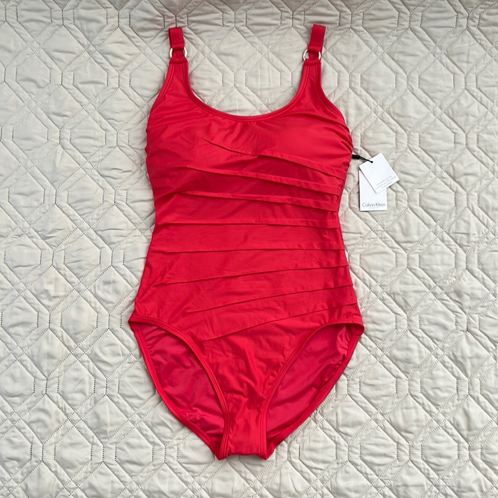 Calvin Klein red one piece swim suit